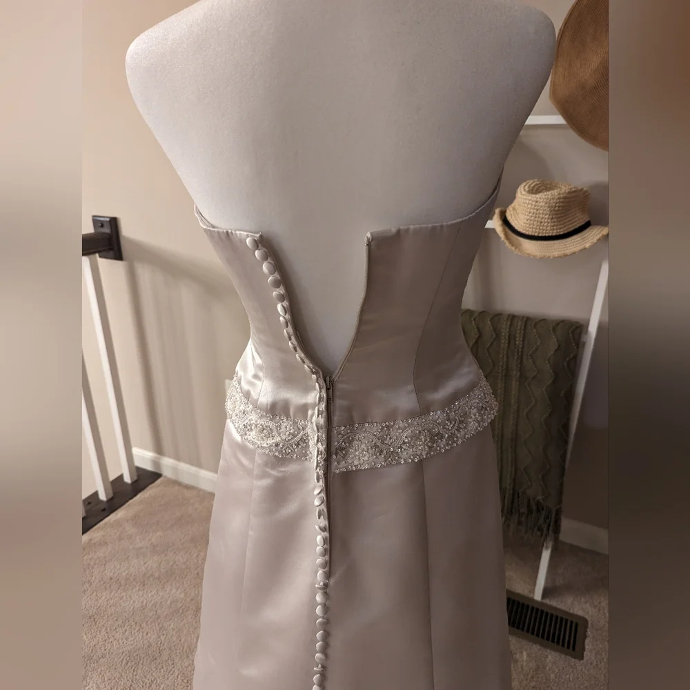 Oleg Cassini Silver/Champagne Wedding Gown - Picture 5 of 6
